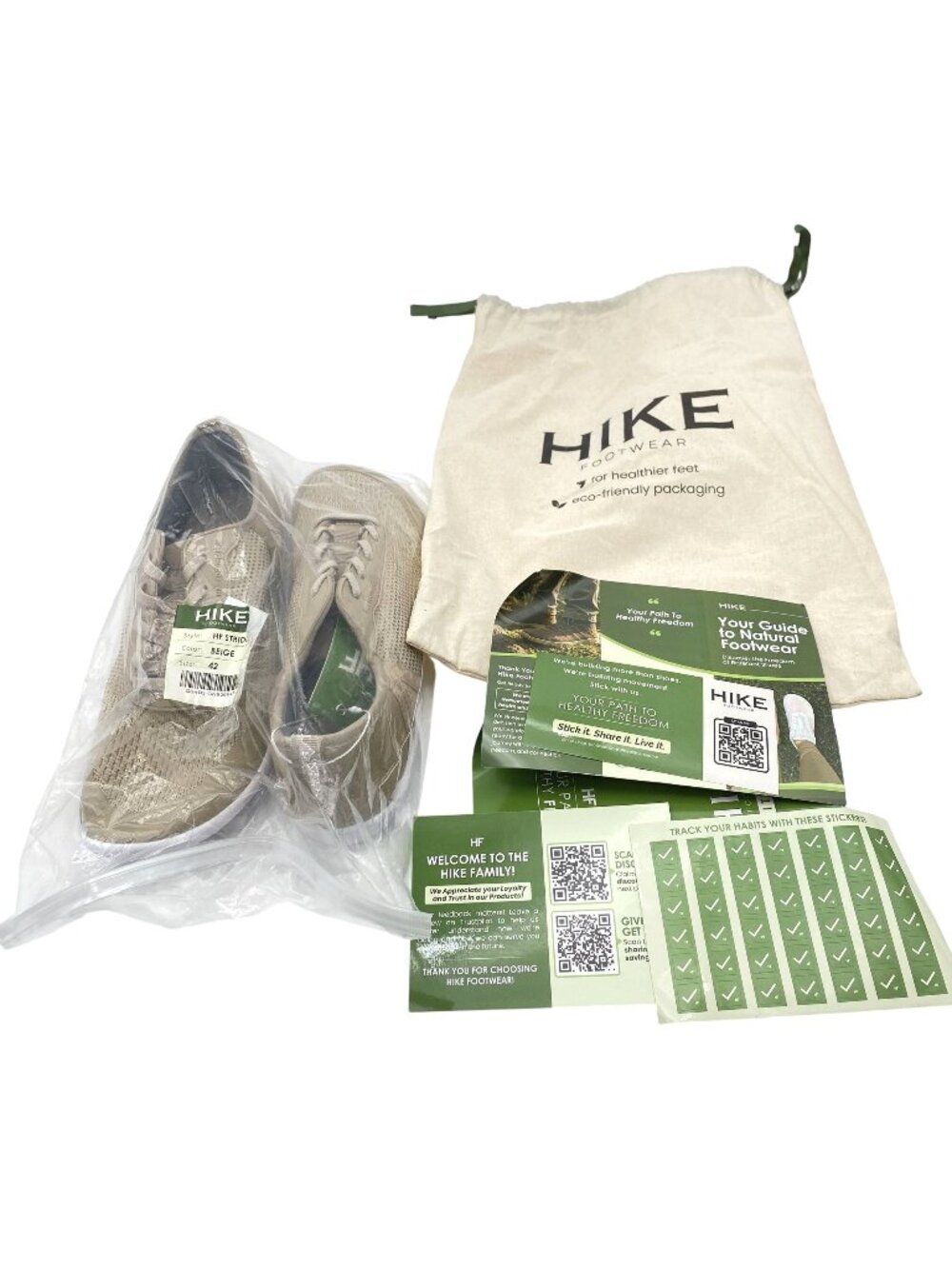 NWT Hike Footwear HF Stride 42 W 11-11.5 M 9-9.5 Beige Barefoot Sneakers